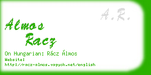 almos racz business card